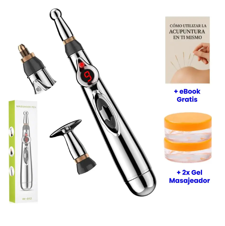 Bolígrafo de Acupuntura PainFree™ + eBook + 2x Cabezales extras + 2x Gel Masajeador